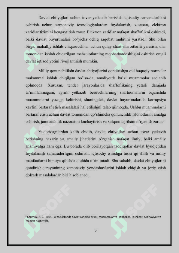 Davlat ehtiyojlari uchun tovarlar yetkazib berish. 7