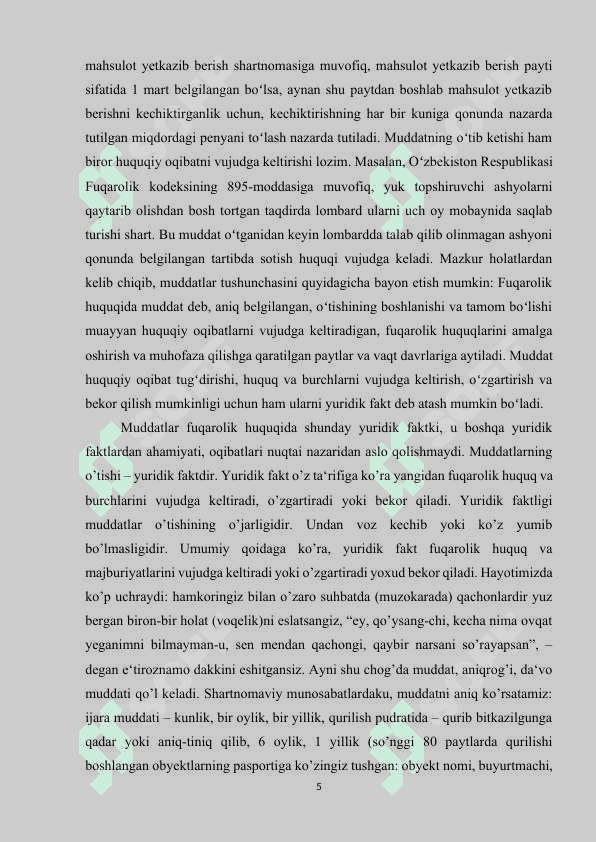 FUQAROLIK HUQUQIDA MUDDATLAR 5
