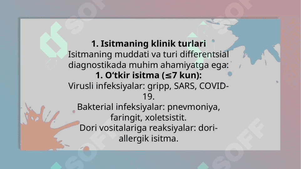 Umumiy buzilishlarning klinik ko‘rinishida algaritmik yondashuv asosida ichki kasalliklarning differentsial diagnozi: istima 4