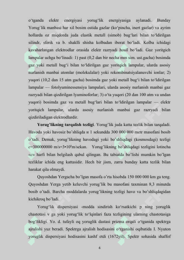 TABIIY YORUG`LIK MANBAALARI 6