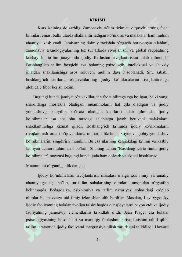 BOSHLANG’ICH TA’LIMDA IJODIY KO’NIKMALAR 3