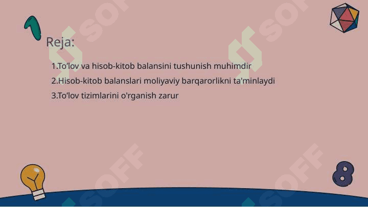 Toʼlov va hisob-kitob balanslari 2