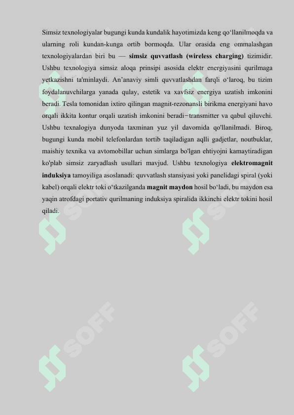 Simsiz quvvatlash texnologiyasining ishlash prinsipi va rivojlanish bosqichlari 3