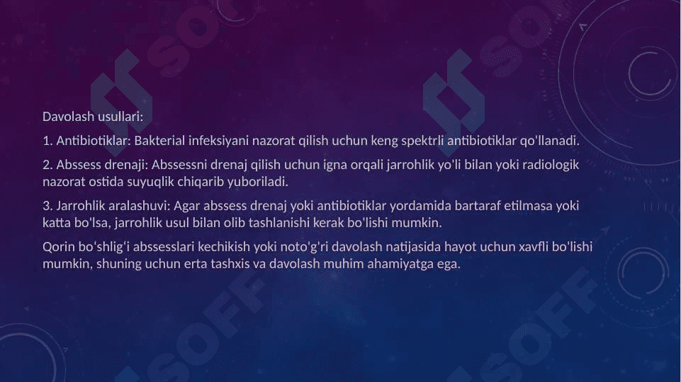 Qorin bo’SHLIG’I ABSSESI 4