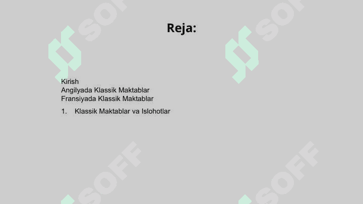 Angilya va Fransiyada Klassik Maktabning Shakllanishi 2