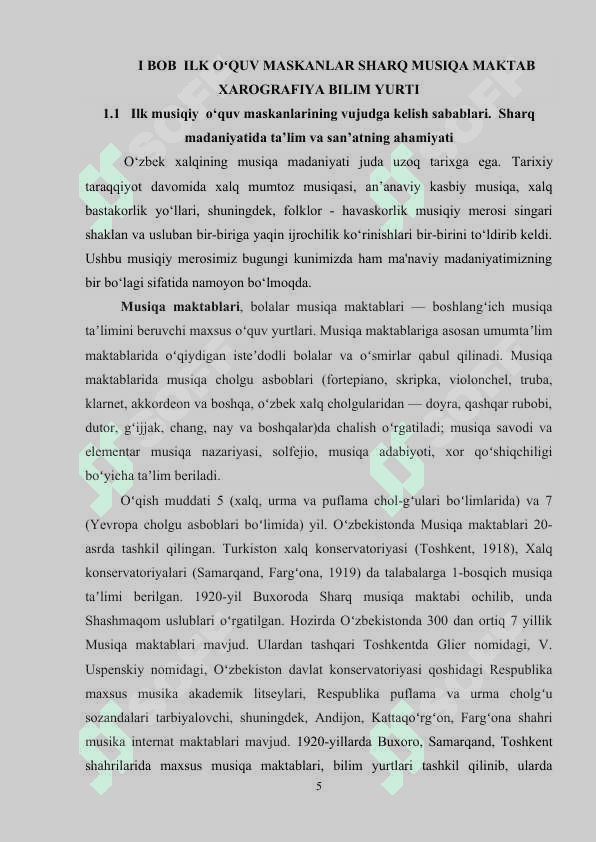 XIX-XX-ASRLARDA OʻZBEKISTONDA BIRINCHI MUSIQIY OʻQUV MASKANLARI FAOLIYATI 4