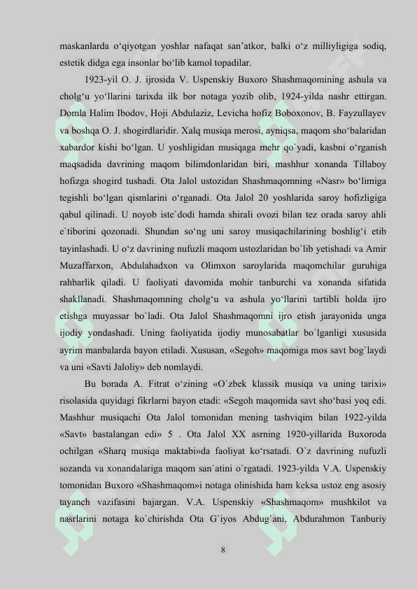 XIX-XX-ASRLARDA OʻZBEKISTONDA BIRINCHI MUSIQIY OʻQUV MASKANLARI FAOLIYATI 7