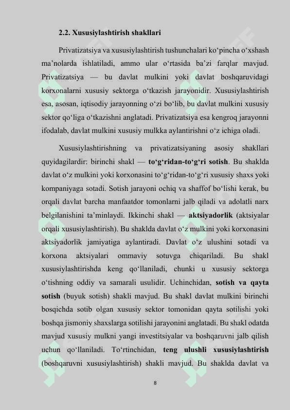 Xususiylashtirish 8