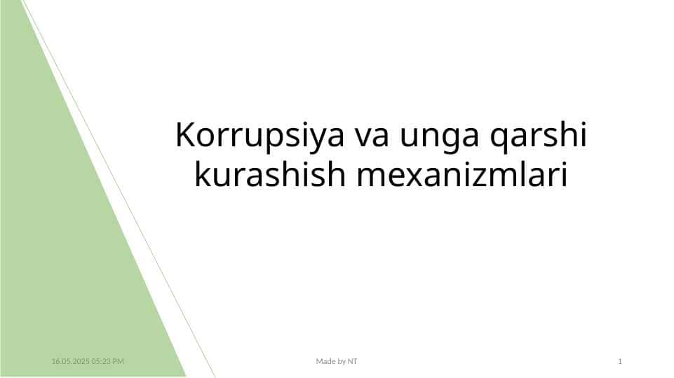 Korrupsiya va unga qarshi kurashish mexanizmlari 1