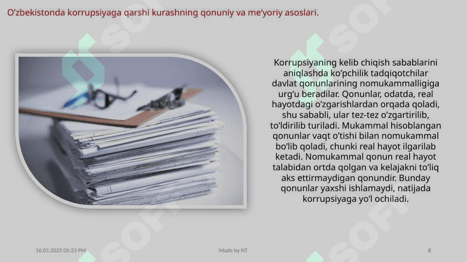 Korrupsiya va unga qarshi kurashish mexanizmlari 8