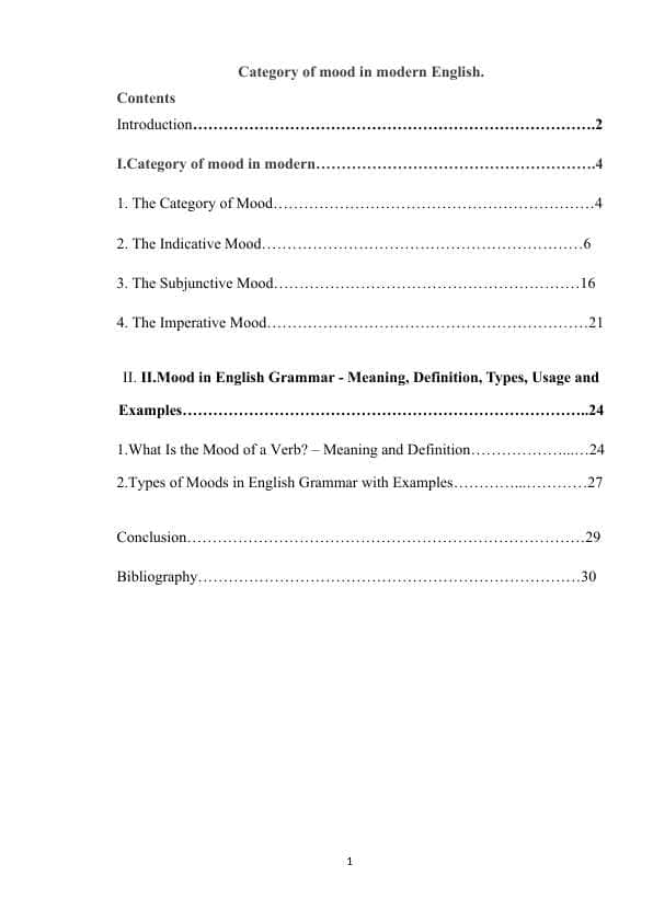 Category of mood in modern English. 1