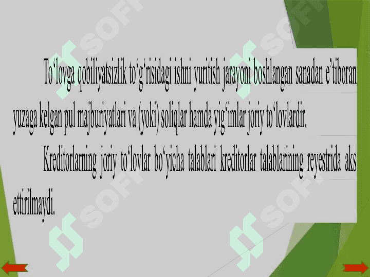 IQTISODIY FAOLIYAT SUBYEKTLARNING TO’LOVGA QOBILIYATSIZLIGI 5