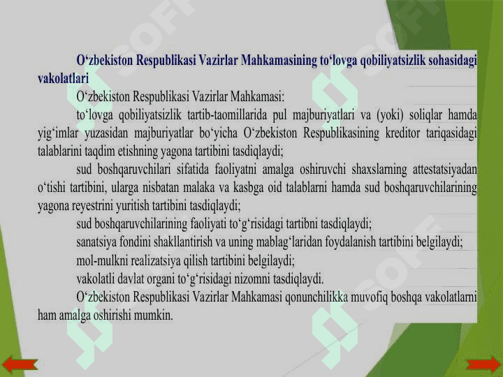 IQTISODIY FAOLIYAT SUBYEKTLARNING TO’LOVGA QOBILIYATSIZLIGI 7