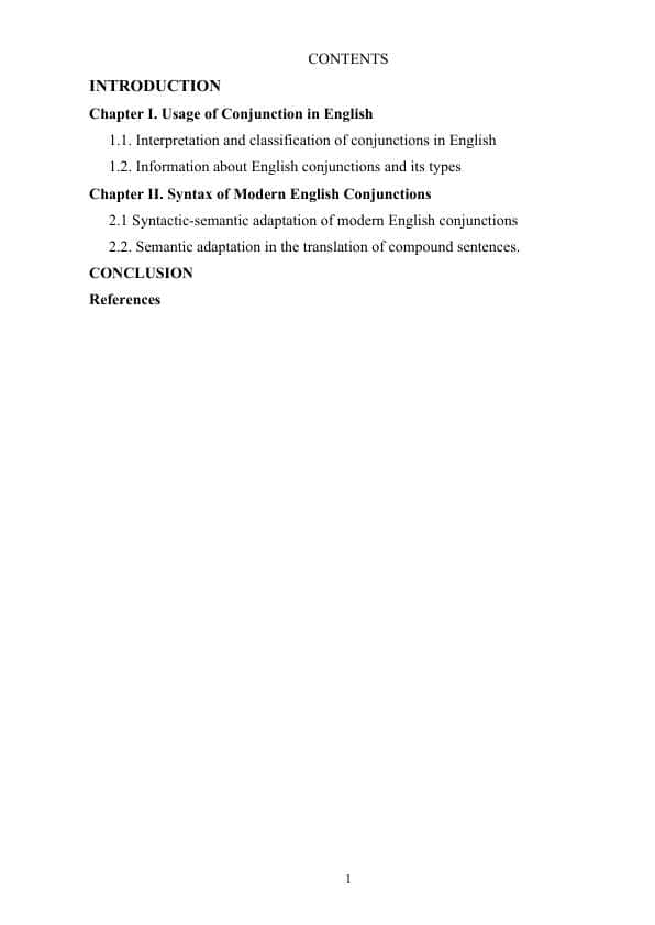 Usage of conjuctions in Modern English