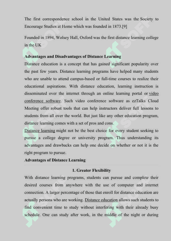 DISTANCE LEARNING ADVANTAGES AND DISADVANTAGES 3