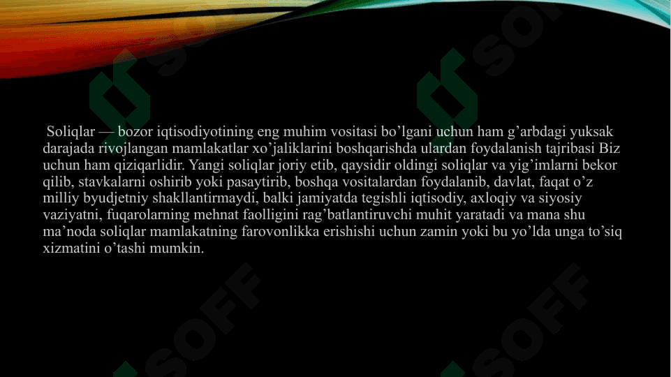 Rivojlangan xorijiy davlatlarning soliq tizimi tajribalarini respublikamizda foydalanish imkoniyatlari 3