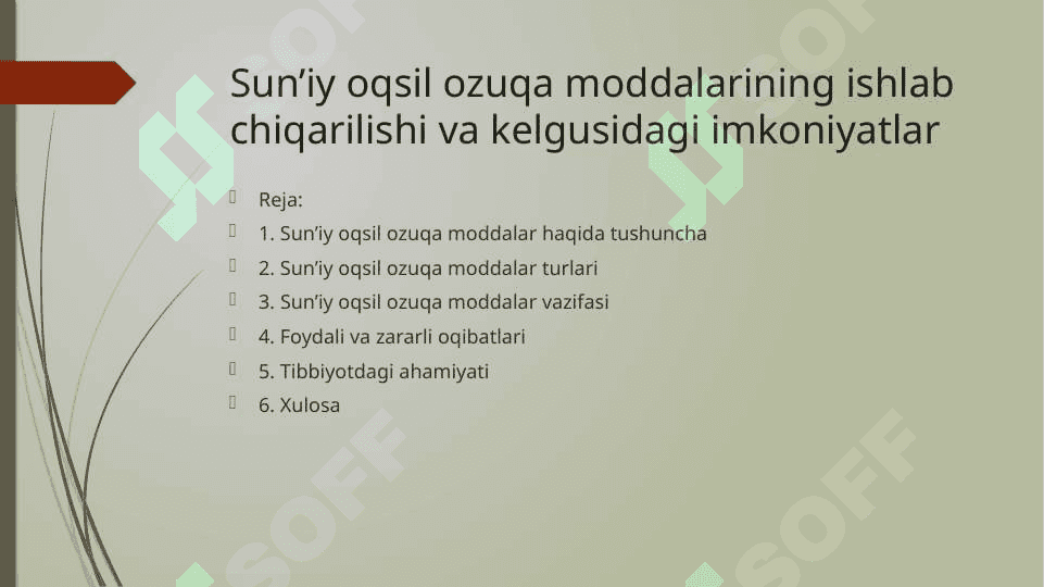 Sun’iy oqsil ozuqa moddalarining ishlab chiqarilishi va kelgusidagi imkoniyatlar 2