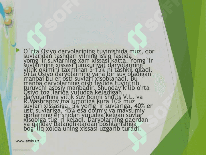O`rta Osiyoning ichki suvlari 6