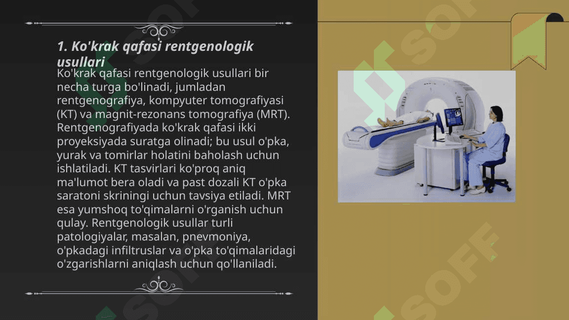 Kòkrak qafasi a'zolari nur tekshiruvi usullari. Kòkrak qafasi a'zolari radiologik anatomiyasi. Pediatrik radiologiyadagi xususiyatlari. 3