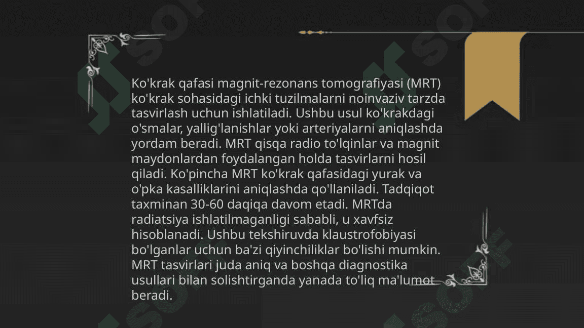 Kòkrak qafasi a'zolari nur tekshiruvi usullari. Kòkrak qafasi a'zolari radiologik anatomiyasi. Pediatrik radiologiyadagi xususiyatlari. 5