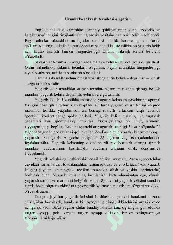 SAKRASHLAR VA ULARNI  TURLARIDAN FOYDALANISH 2