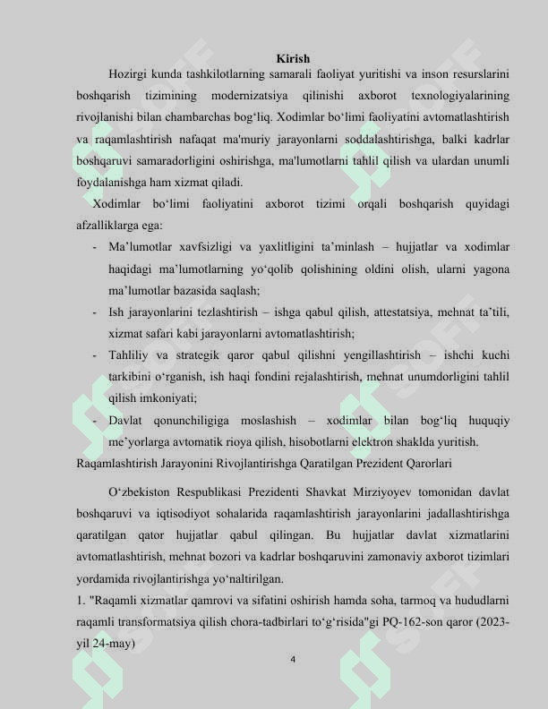 Xodimlar bo‘limi faoliyatini raqamlashtirish 2