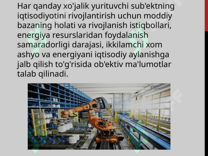 Sanoat mahsulotlarining material va energiya sarfini kamaytirish yo'nalishlari 2