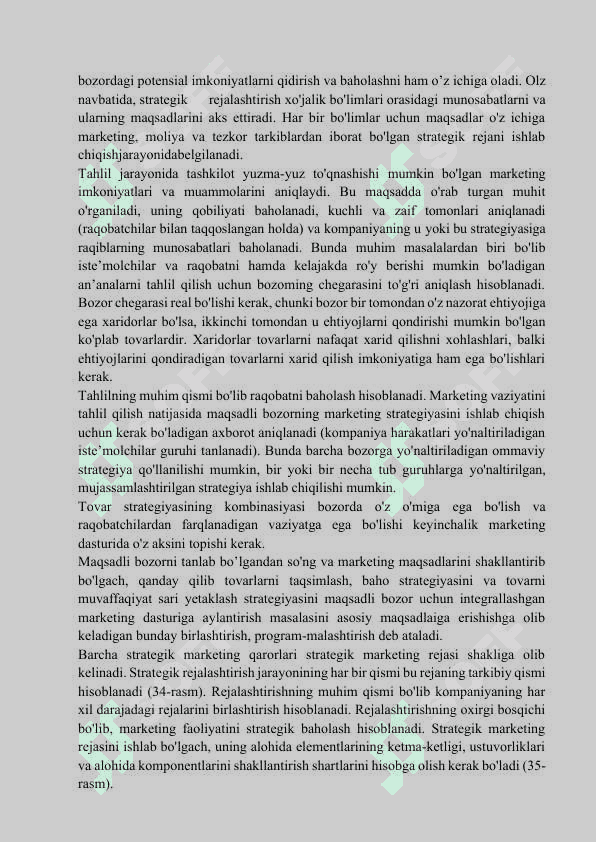 Marketings strategik va taktik rejalashtirish va ularni amalga oshirish usullari, yo‘l-yo‘riqlari 5