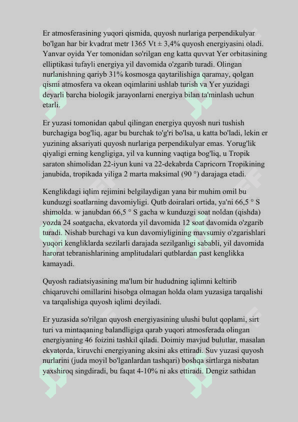IQLIM HOSIL QILUVCHI ASOSIY OMILLAR 5