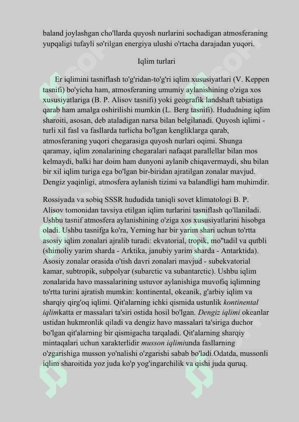 IQLIM HOSIL QILUVCHI ASOSIY OMILLAR 6
