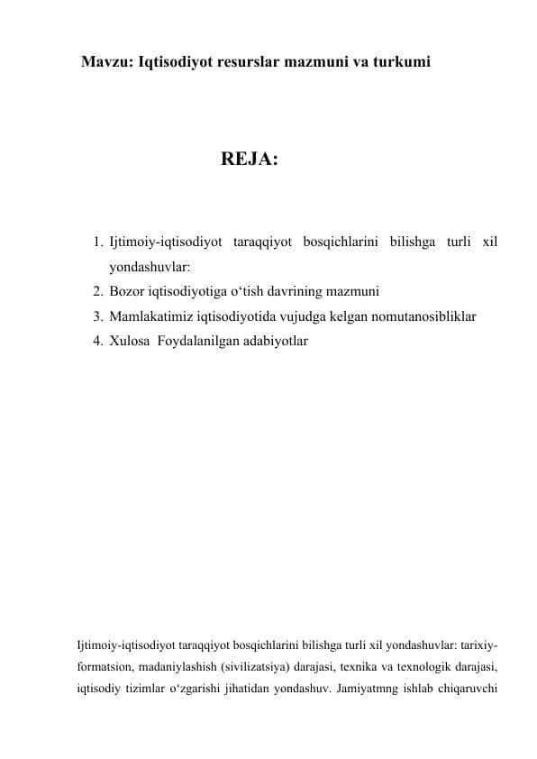 Iqtisodiyot resurslar mazmuni va turkumi 1