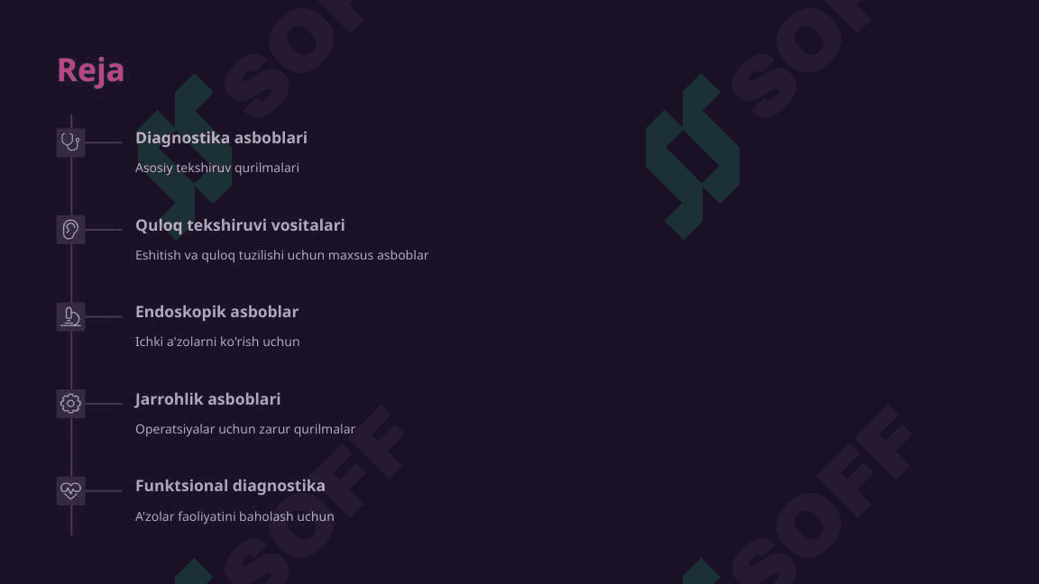 Quloq, tomoq, burun kasalliklari amaliyotida ishlatiladigan asboblar va apparatlar 2