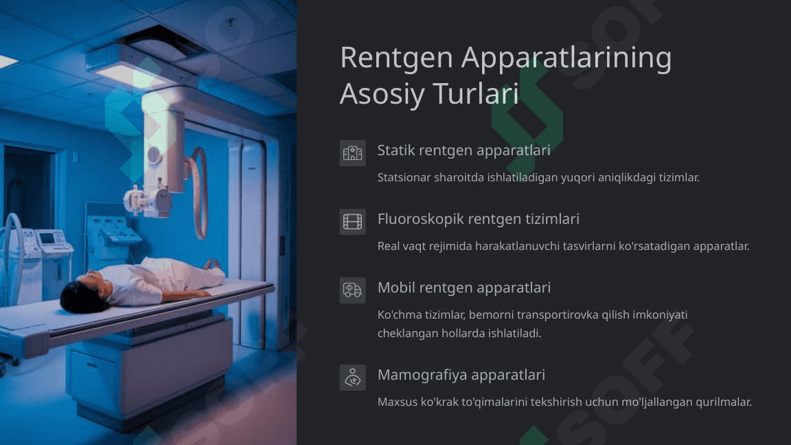 Rentgen tashxis va rengenoterapiya apparatlari. Zamonaviy kompyuter tomografiya apparatlari 4