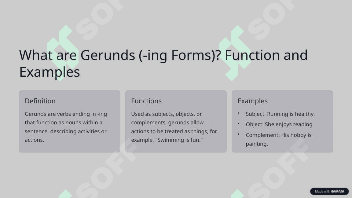 Verb ing Forms and Infinitives 2