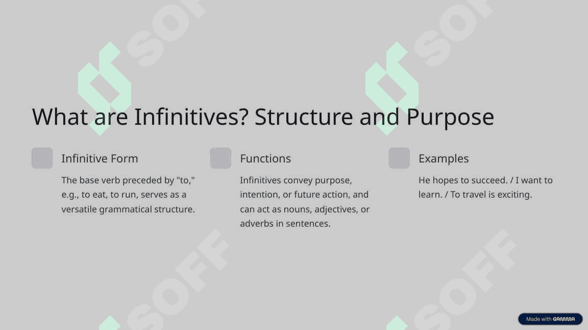 Verb ing Forms and Infinitives 3