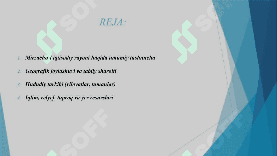 MIRZACHOʻL IQTISODIY RAYONI 2