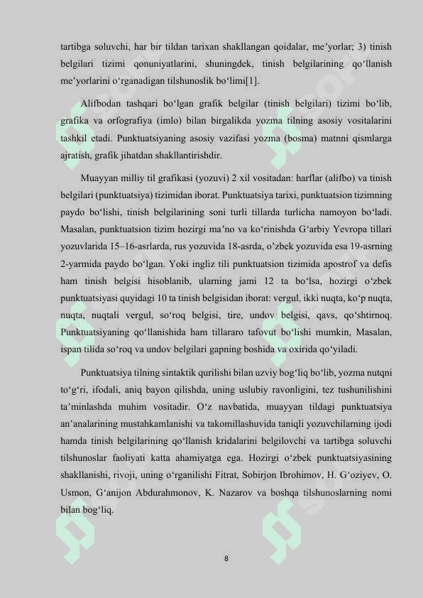 PUNKTUATSIYA VA SAVODXONLIKNING TILDAGI AHAMIYATI 8