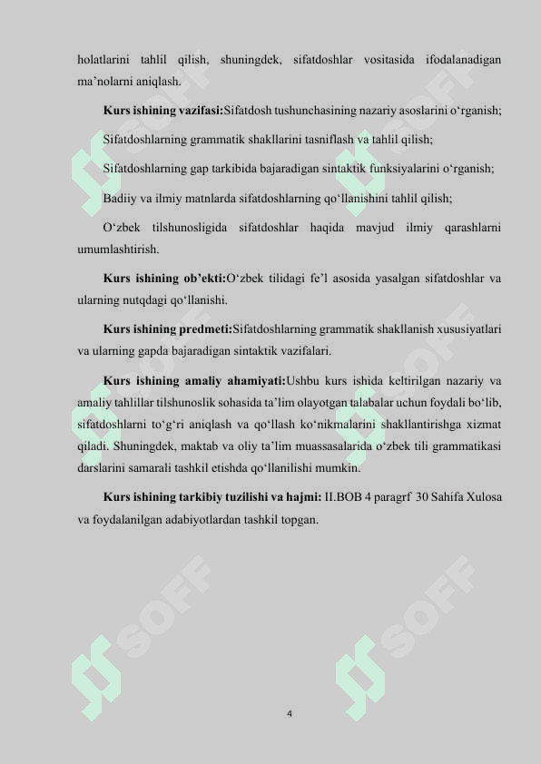 SIFATDOSHLARNING GRAMMATIK SHAKLLARI VA SINTAKTIK VAZIFALARI. 4
