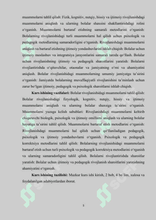 Bolani rivojlanishida muammolarning roli 5
