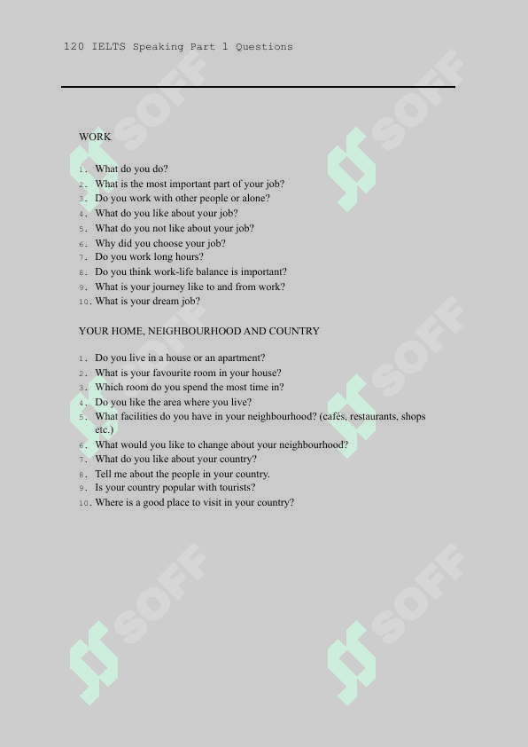 IELTS speaking part 1 2
