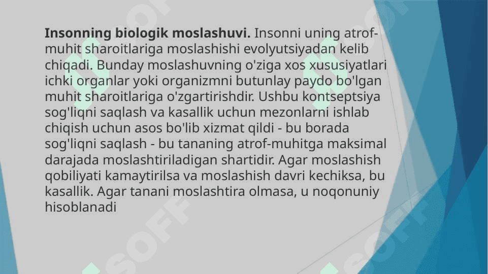 Moslashuv samaradorligi.Kasalliklarning ekologik jihatlari. 3