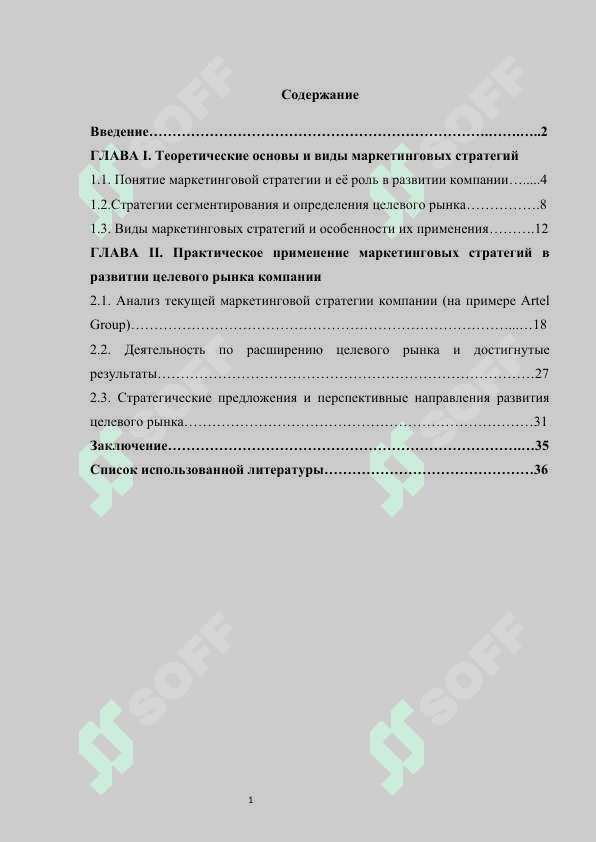 Маркетинговые стратегии развития целевого рынка компании КУРСОВАЯ РАБОТА 3