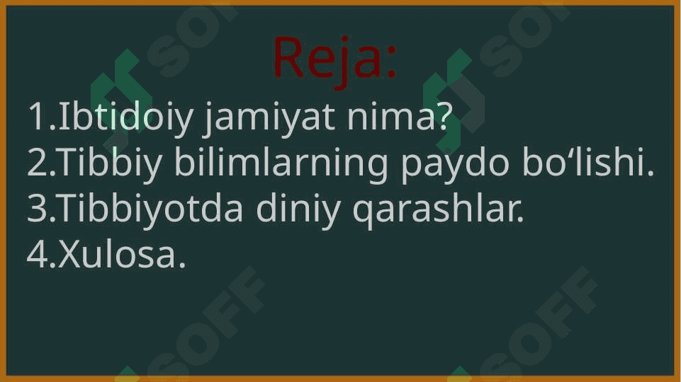Ibtidoiy jamiyatda tibbiy bilimlarning paydo boʻlishi ularda diniy qarashlarning o'rni 2