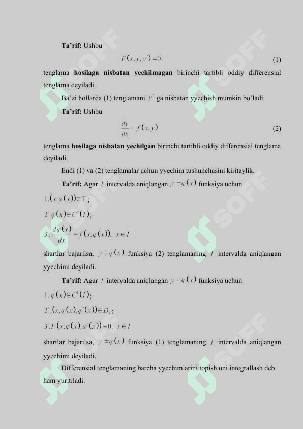 Bir jinsli bo’lmagan o’zgarmas koeffitsientli chiziqli tenglamalar 6