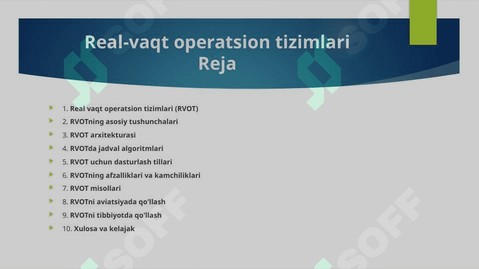 Real-vaqt operatsion tizimlari 2