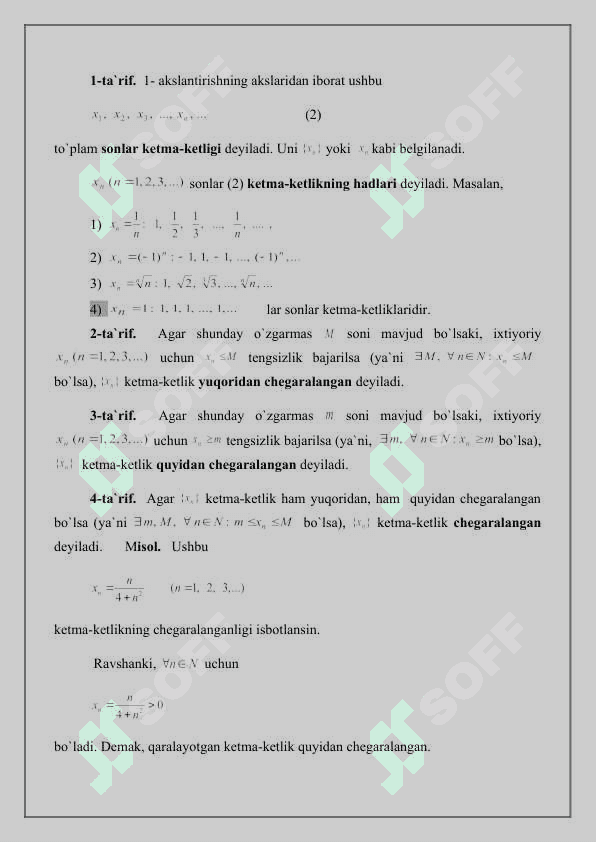 SONLAR KETMA-KETLIGI 6
