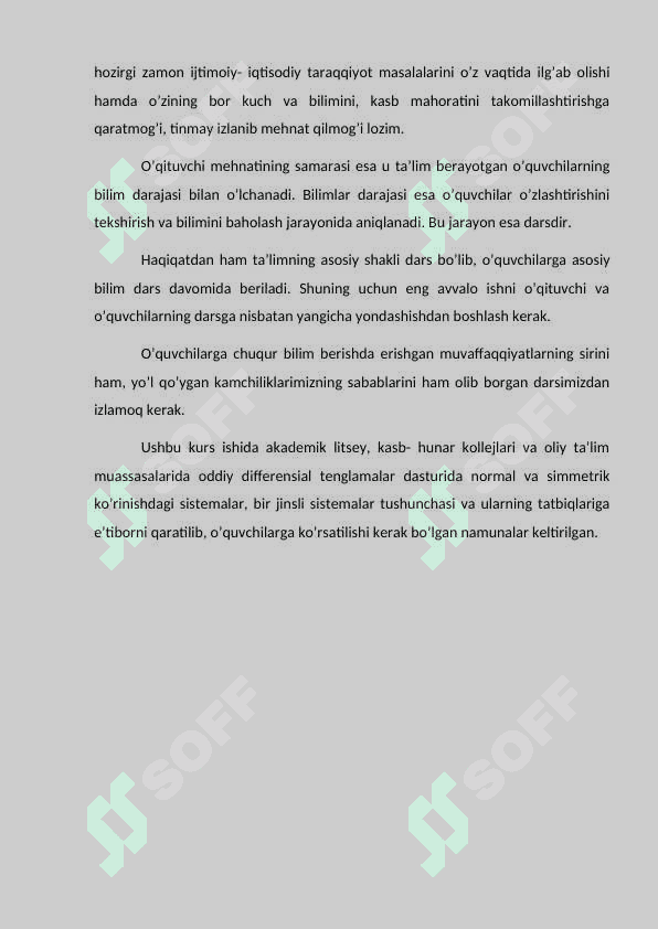 Differensial tenglamalarning normal sistemasi, normal sistema yechimining mavjudligi va yagonaligi 6