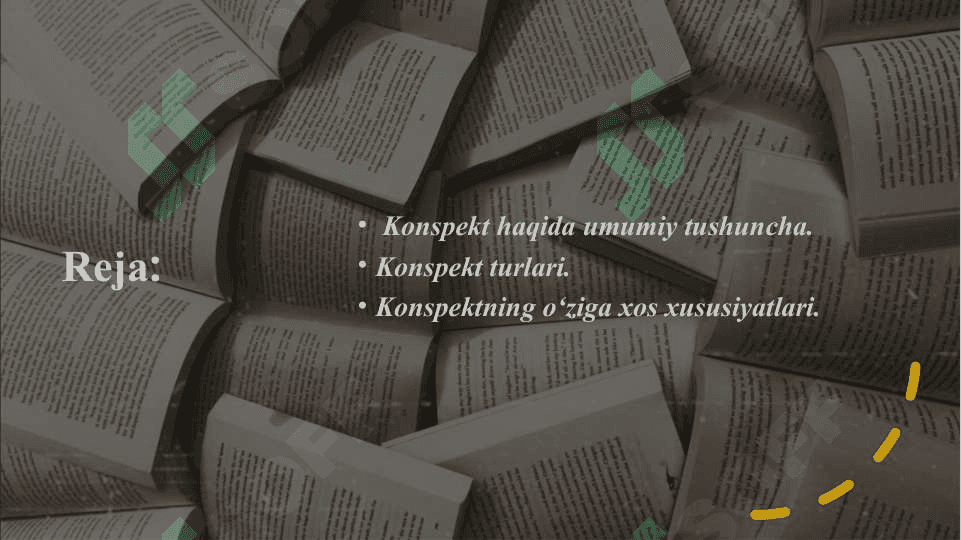 Konspekt. Konspekt turlari 2