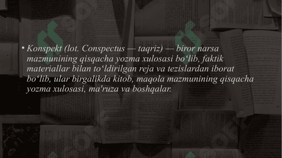 Konspekt. Konspekt turlari 3