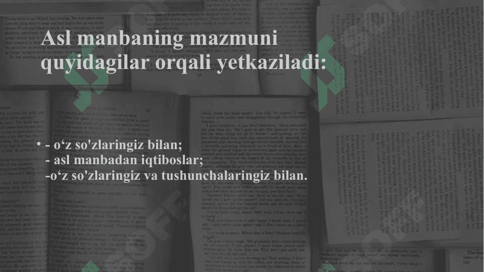 Konspekt. Konspekt turlari 7